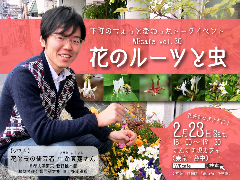 WEcafe vol.30「花のルーツと虫」 2月23日（土）開催！